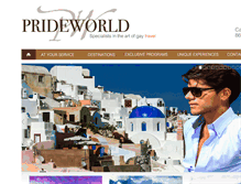 Tablet Screenshot of prideworldtravel.com